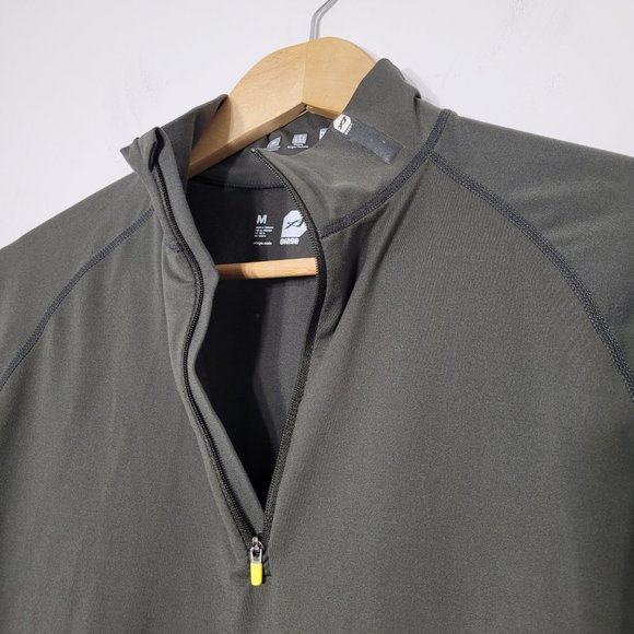 Orage Half Zip Pullover Long Sleeve Shirt Black Olive Green Mens Activewear M - Picture 3 of 11